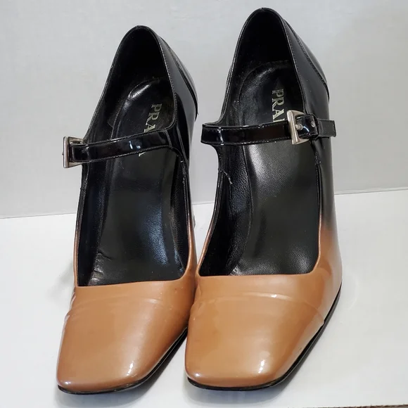 Prada Ombré Slacked Heel Patent Mary JaneSize EU 37.5